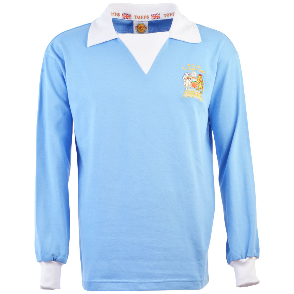 Manchester City 1976 FL Cup Final Retro Football Shirt_0