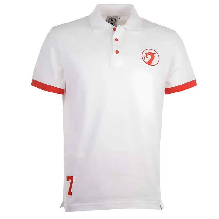 Liverpool Number 7 Retro White Polo Shirt_0