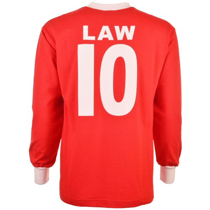 Manchester Reds 1963 FA Cup Dennis Law 10 Retro Football Shirt_0