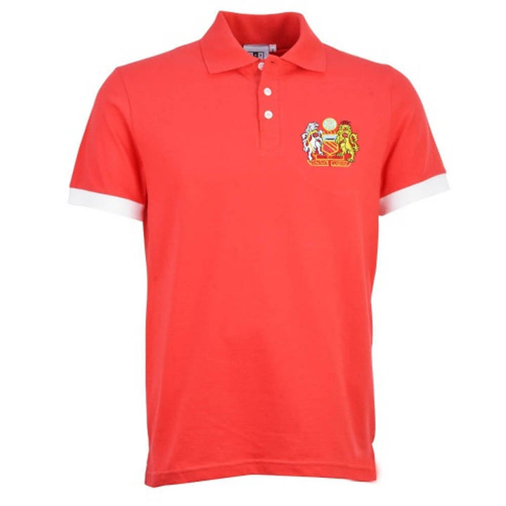 Manchester Reds Retro Red Polo Shirt_0