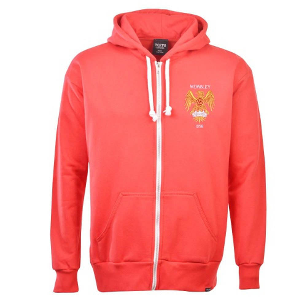 Manchester Reds 1970s Style Retro Zipped Hoodie_0