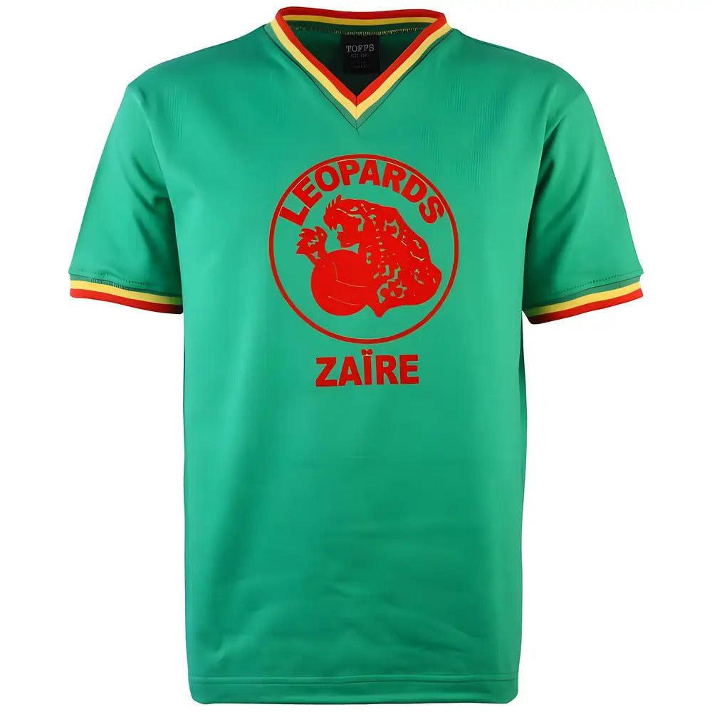 Zaire V-Neck 1974 World Cup Retro Football Shirt_0
