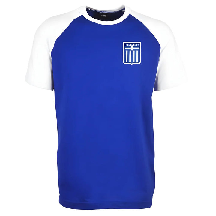 Greece Raglan Sleeve Royal/White Retro T-Shirt_0