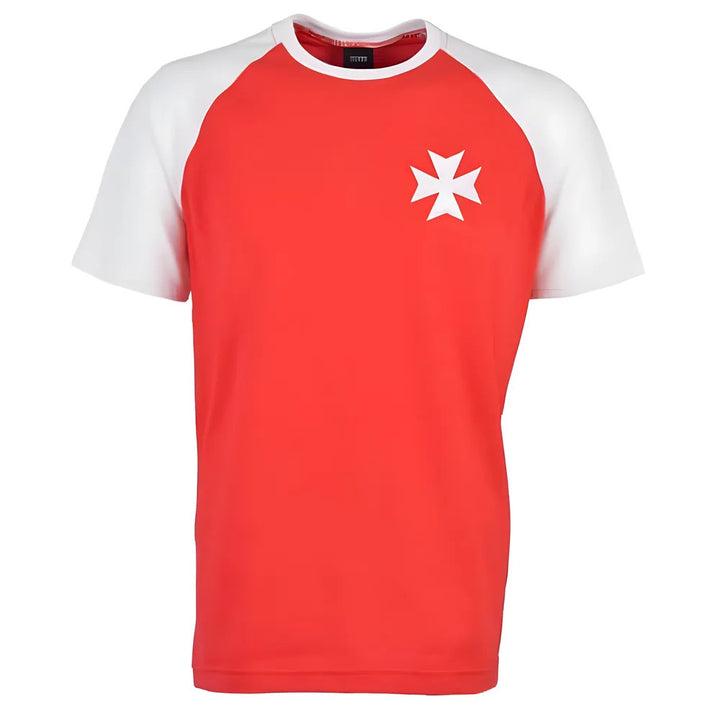 Malta Raglan Sleeve Red/White Retro T-Shirt_0