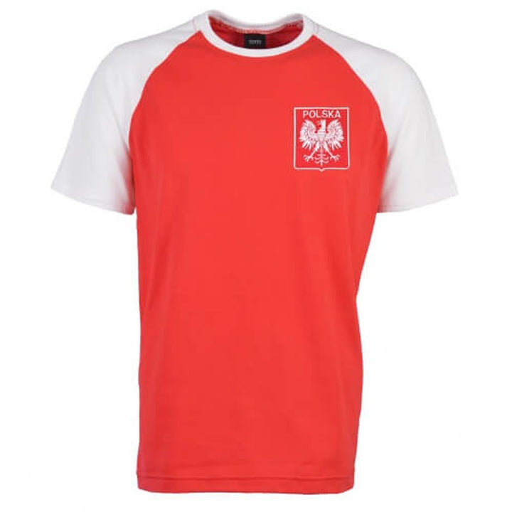 Poland Raglan Sleeve Red/White Retro T-Shirt_0