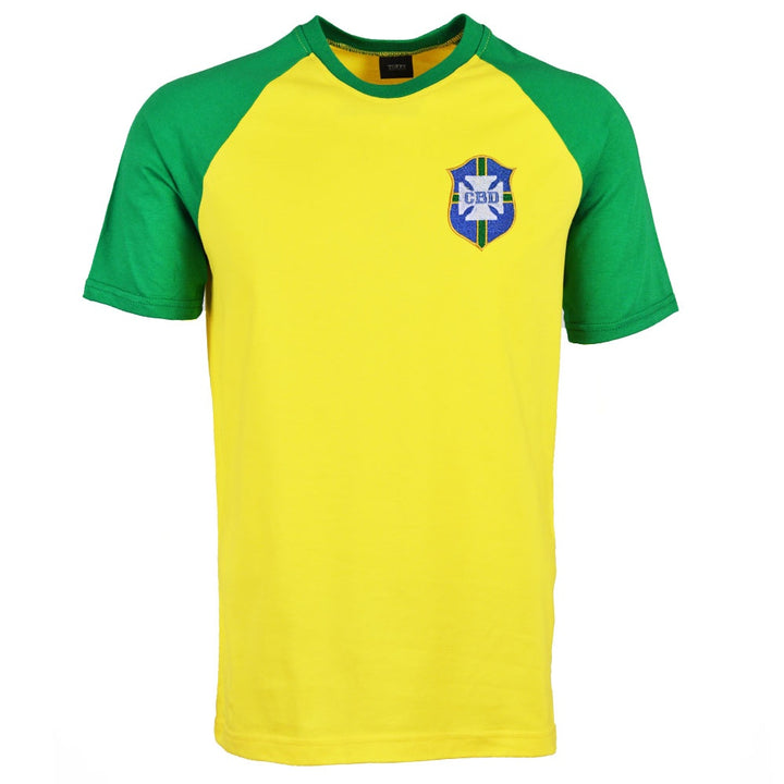Brazil 2018 Raglan Home Retro Football Shirt_0