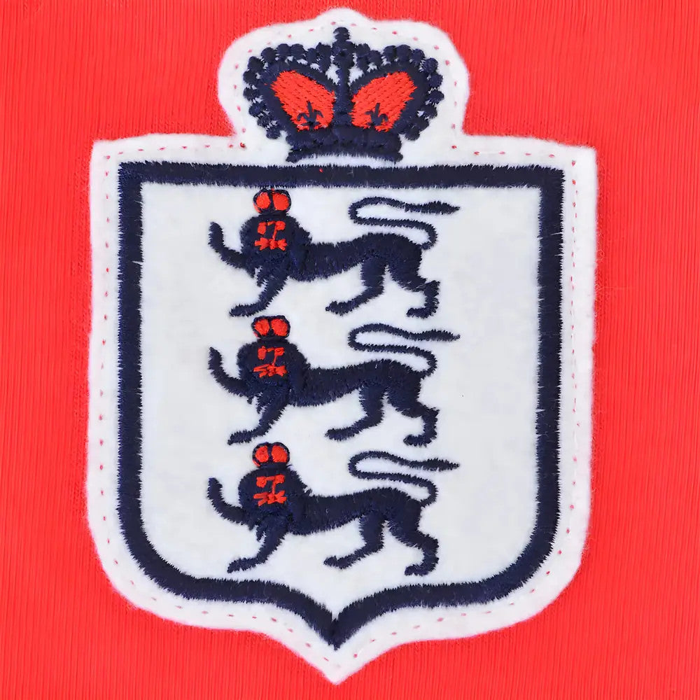 England Red Short Sleeve Retro Kids Football Shirt_1