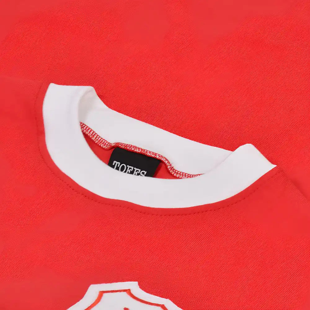 Wales Short Sleeve Kids Red Retro Football Shirt_1
