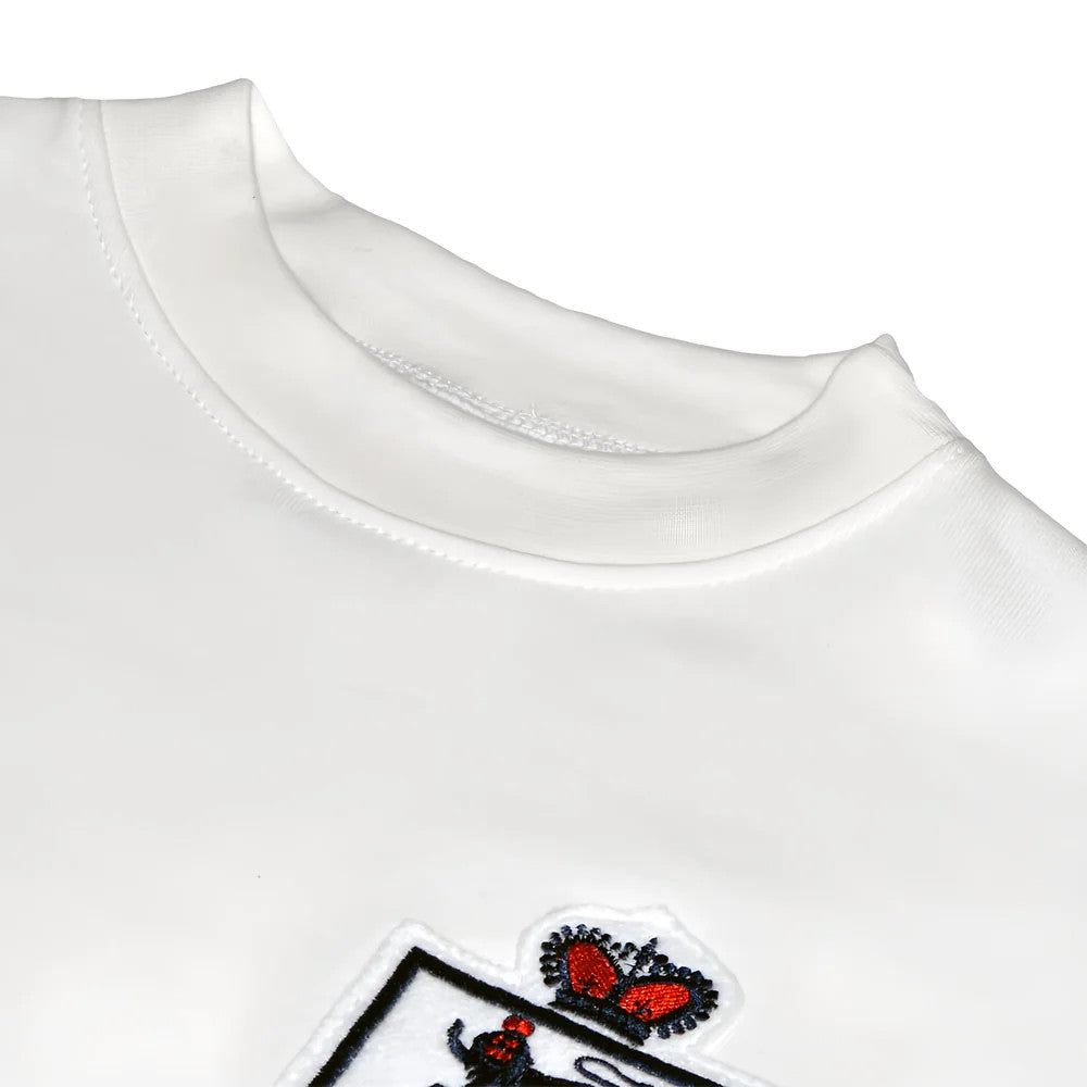 England White Short Sleeve Kids Retro Football Shirt_2