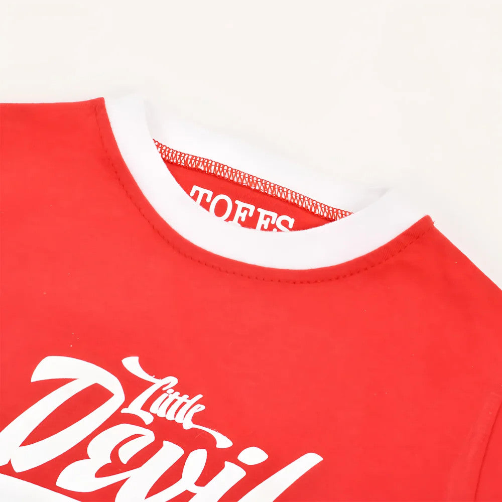 Kids Little Devil - Red/White Ringer_2