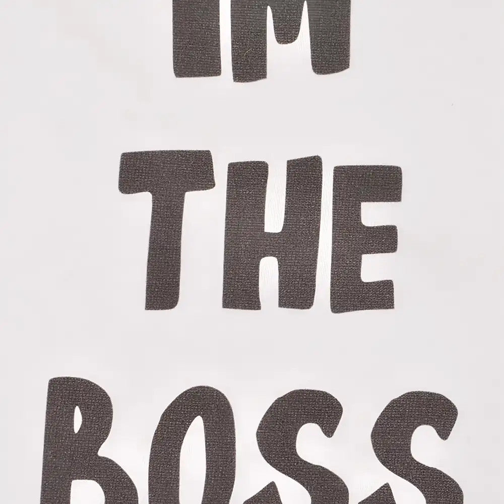 Kids I'm The Boss - White/Black Ringer_1