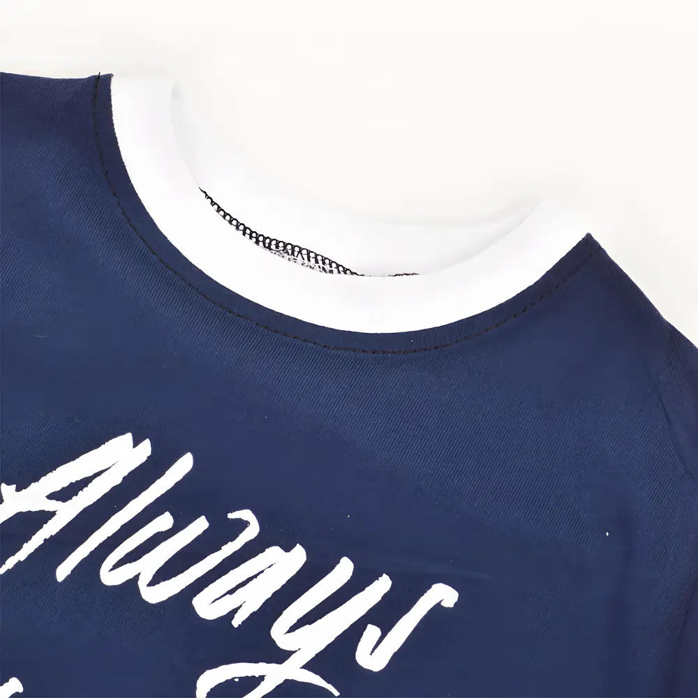 Kids Always Dribbling- Navy/White Ringer_2