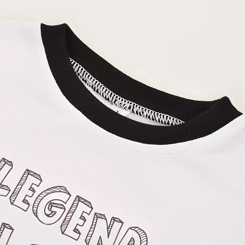 Kids Legend in the Making - White/Black Ringer_2