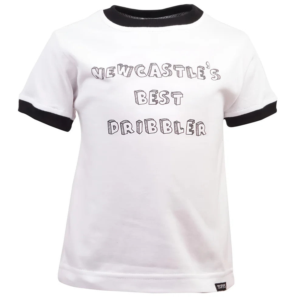 Kids Newcastle's Best Dribbler - White/Black Ringer_0