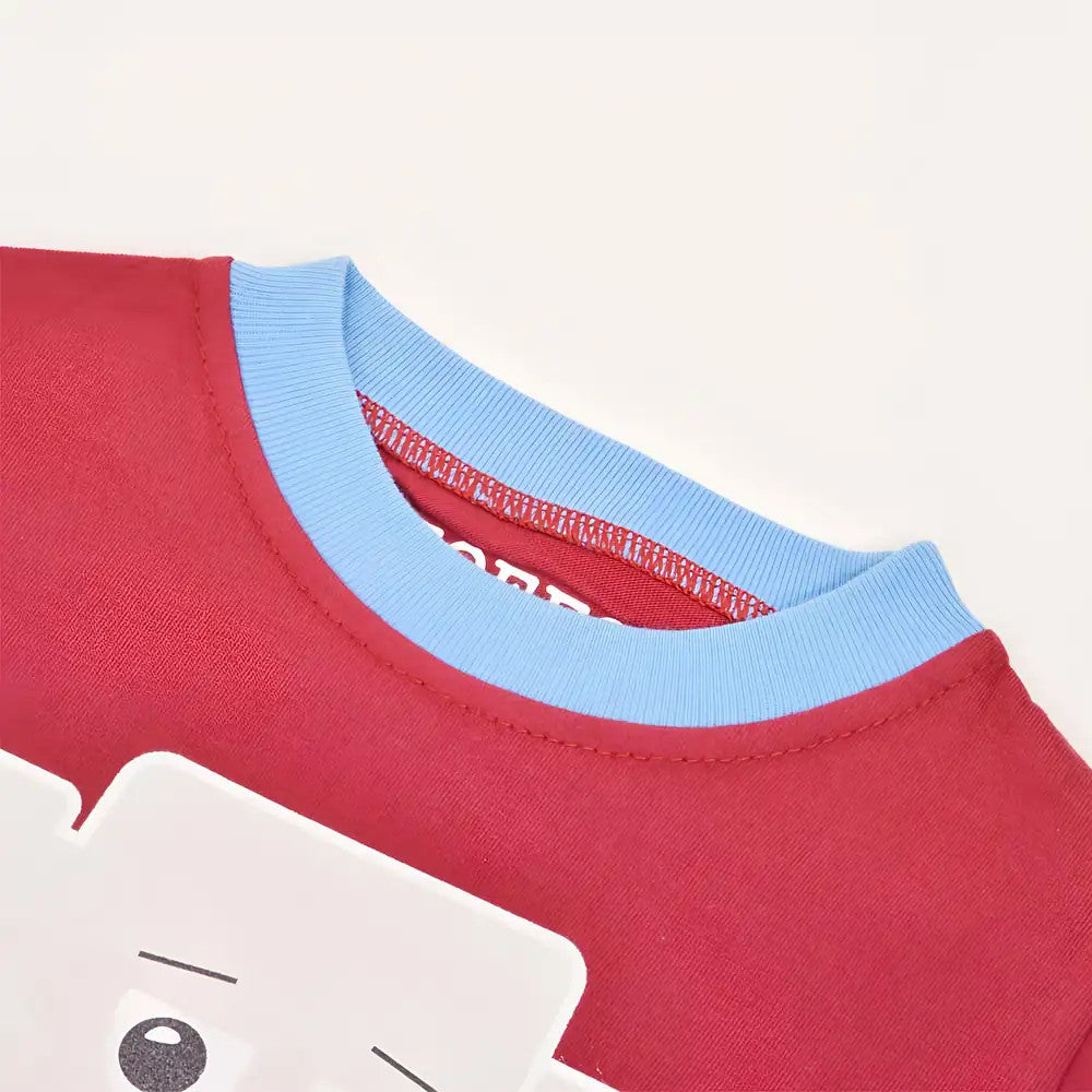 Kids West Ham Hammer Head T-Shirt - Maroon/Sky Ringer_2