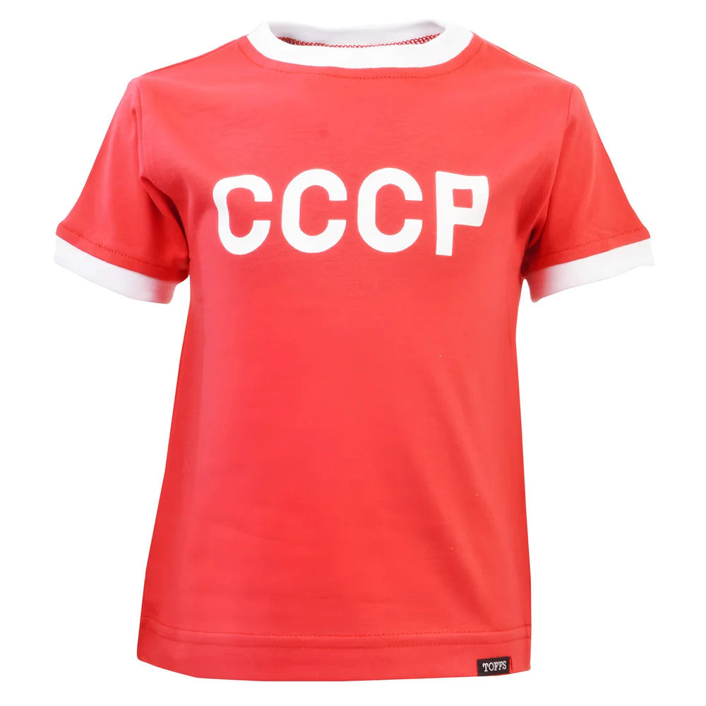Kids Soviet Union CCCP 12th Man  T-Shirt - Red/White Ringer_0