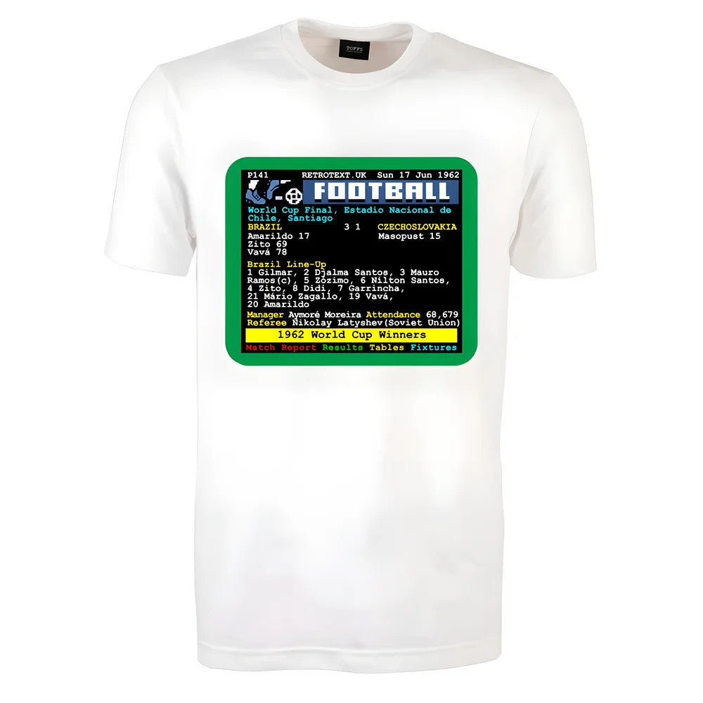 1962 World Cup Final Brazil v Czech Retrotext T-Shirt_0