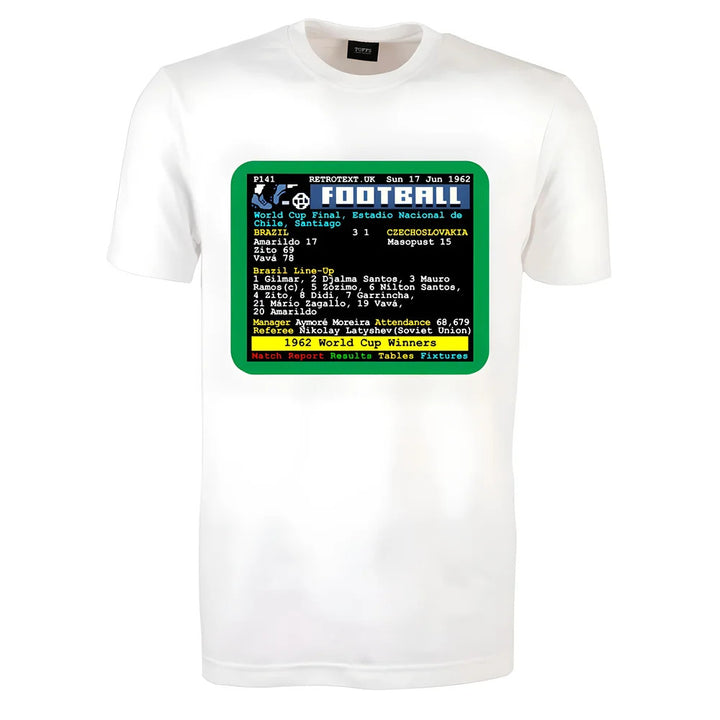 1962 World Cup Final Brazil v Czech Retrotext T-Shirt_0