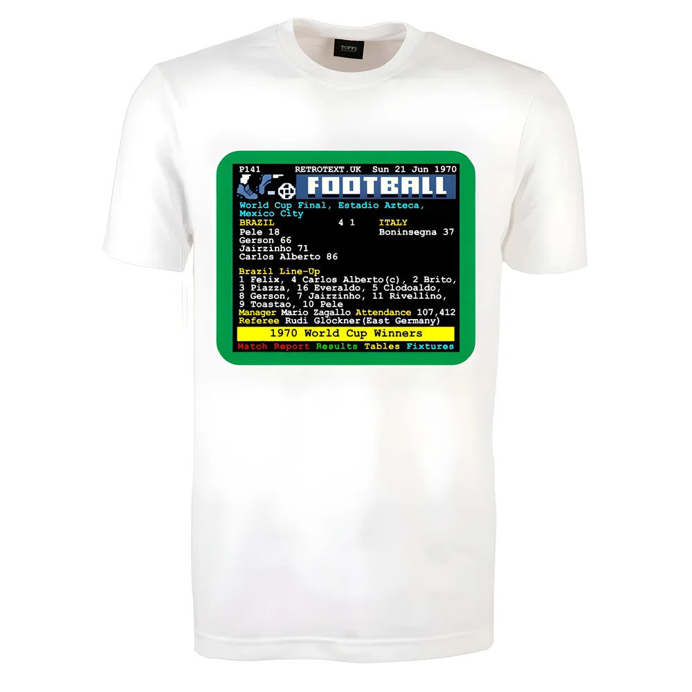1970 World Cup Final Brazil v Italy Retrotext T-Shirt_0