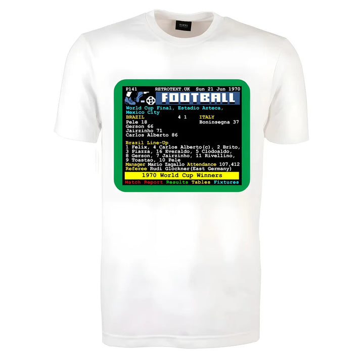 1970 World Cup Final Brazil v Italy Retrotext T-Shirt_0