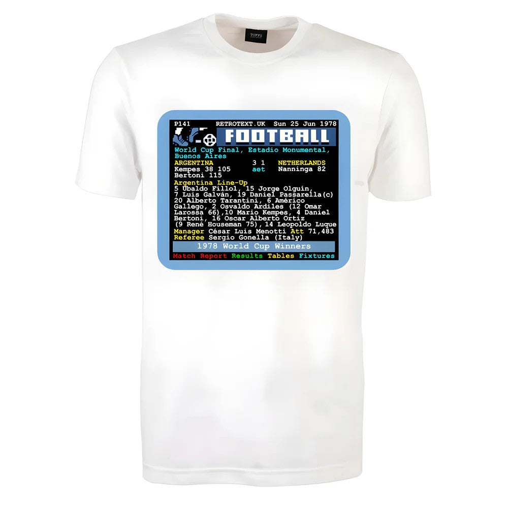 1978 World Cup Final Argentina v Netherlands Retrotext T-Shirt_0