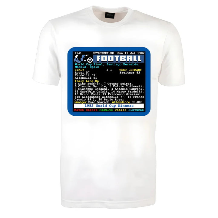 1982 World Cup Final Italy v West Germany Retrotext T-Shirt_0