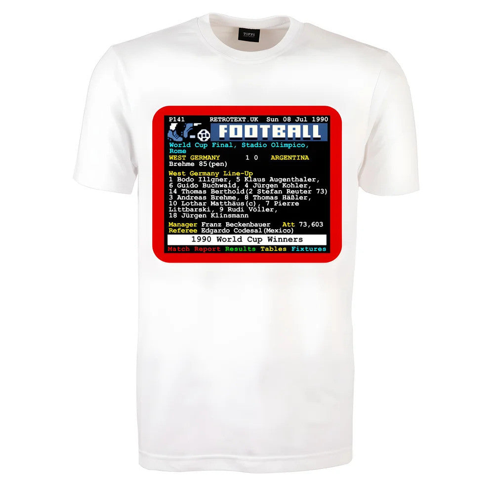 1990 World Cup Final West Germany v Argentina Retrotext T-Shirt_0