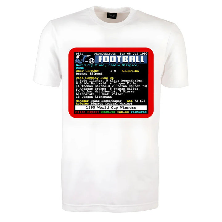 1990 World Cup Final West Germany v Argentina Retrotext T-Shirt_0