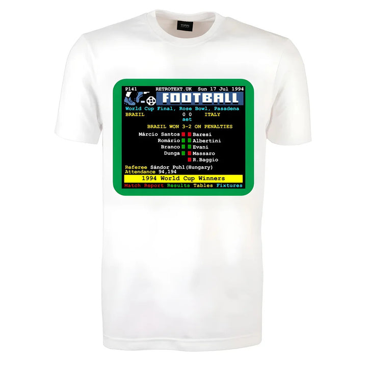 1994 World Cup Final Brazil v Italy Retrotext T-Shirt_0