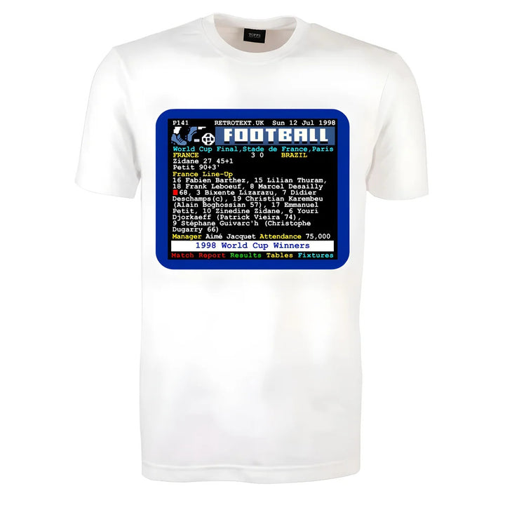 1998 World Cup Final France v Brazil Retrotext T-Shirt_0