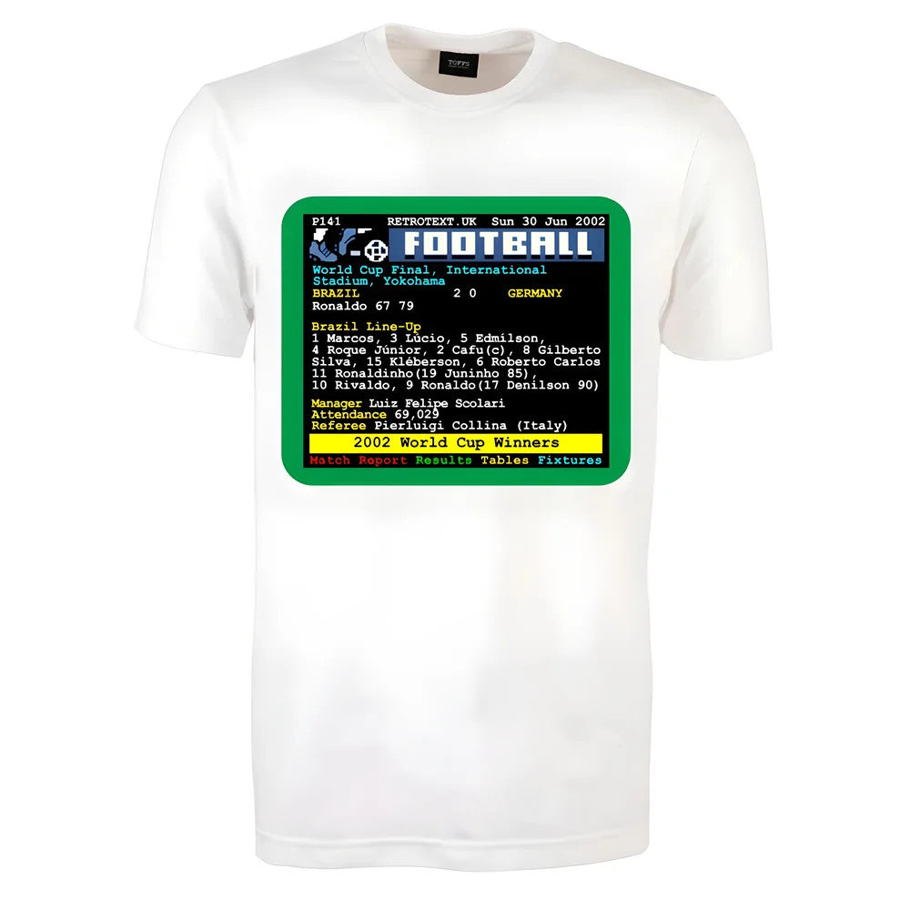 2002 World Cup Final Brazil v Germany Retrotext T-Shirt_0