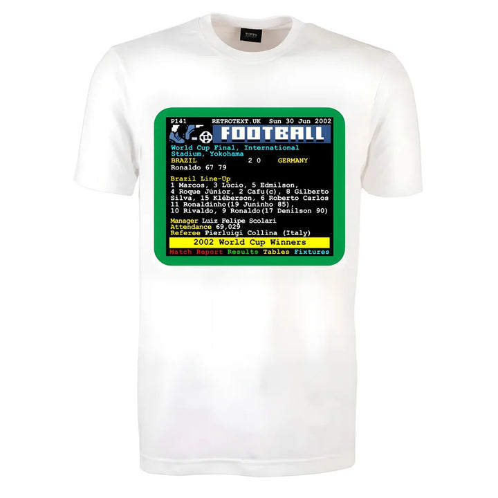 2002 World Cup Final Brazil v Germany Retrotext T-Shirt_0