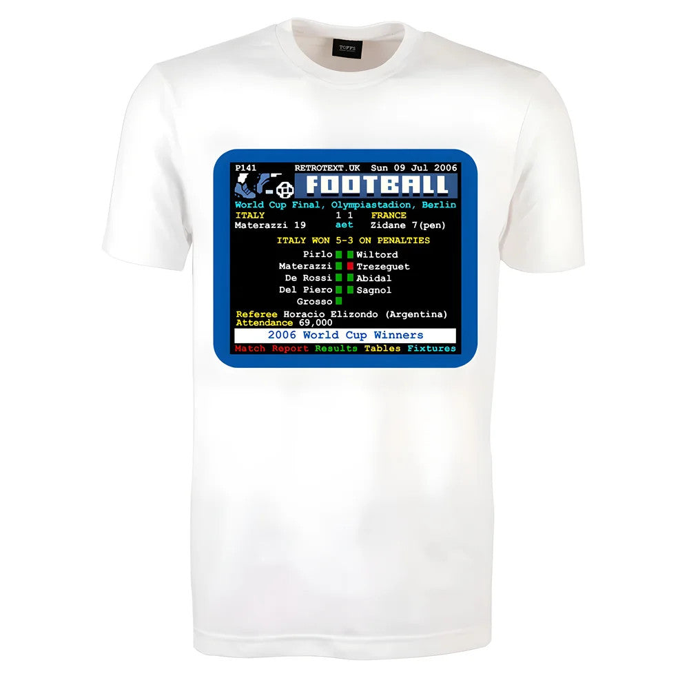 2006 World Cup Final Italy v France Retrotext T-Shirt_0
