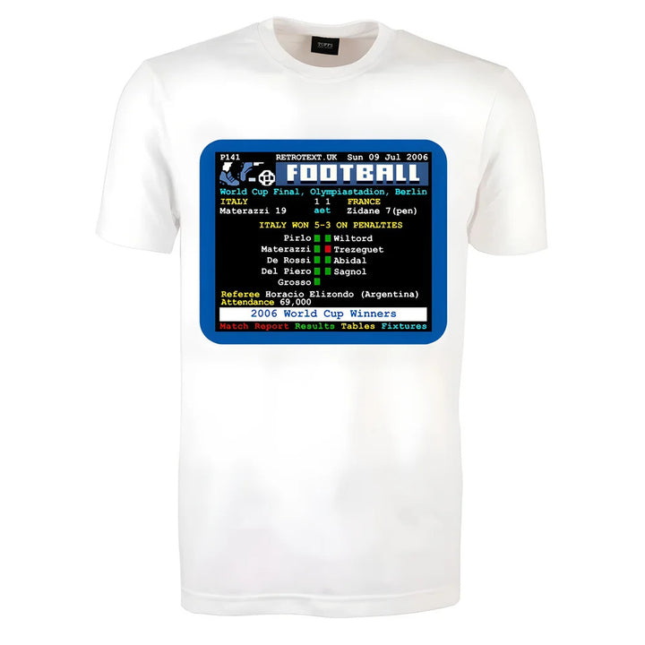 2006 World Cup Final Italy v France Retrotext T-Shirt_0