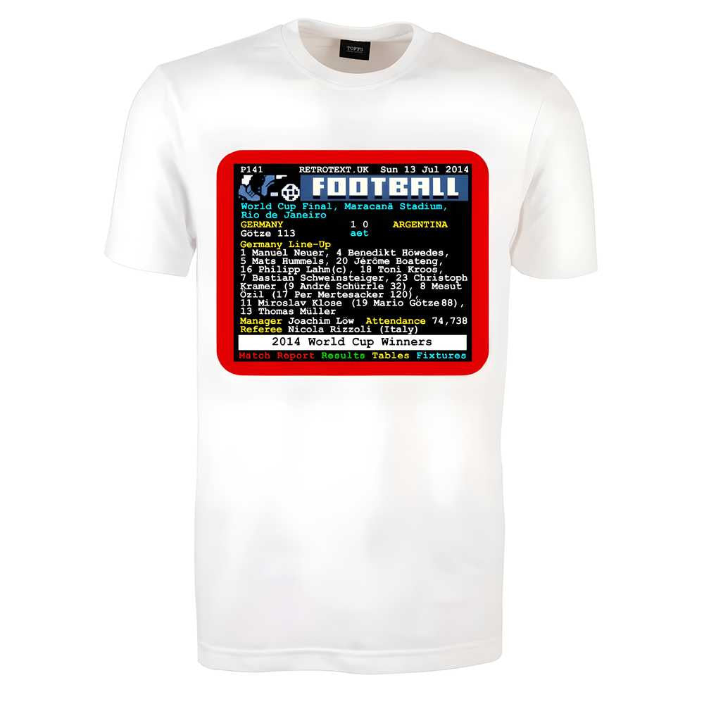 2014 World Cup Final Germany v Argentina Retrotext T-Shirt_0
