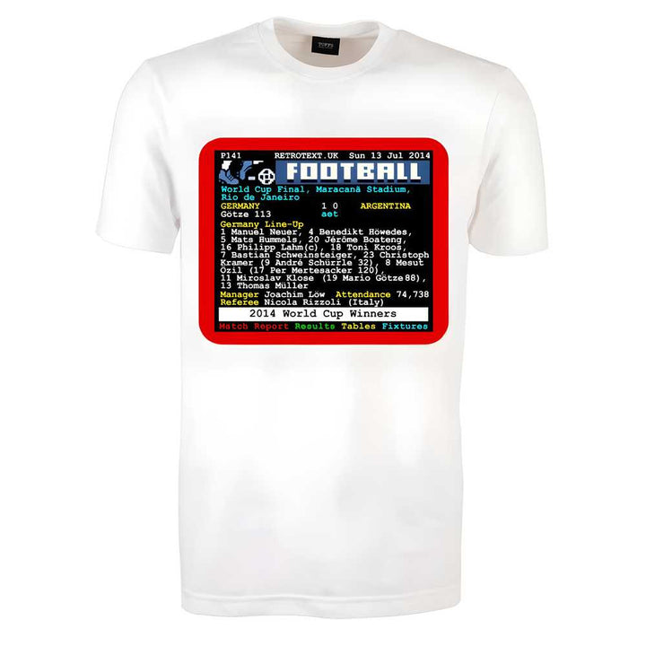 2014 World Cup Final Germany v Argentina Retrotext T-Shirt_0