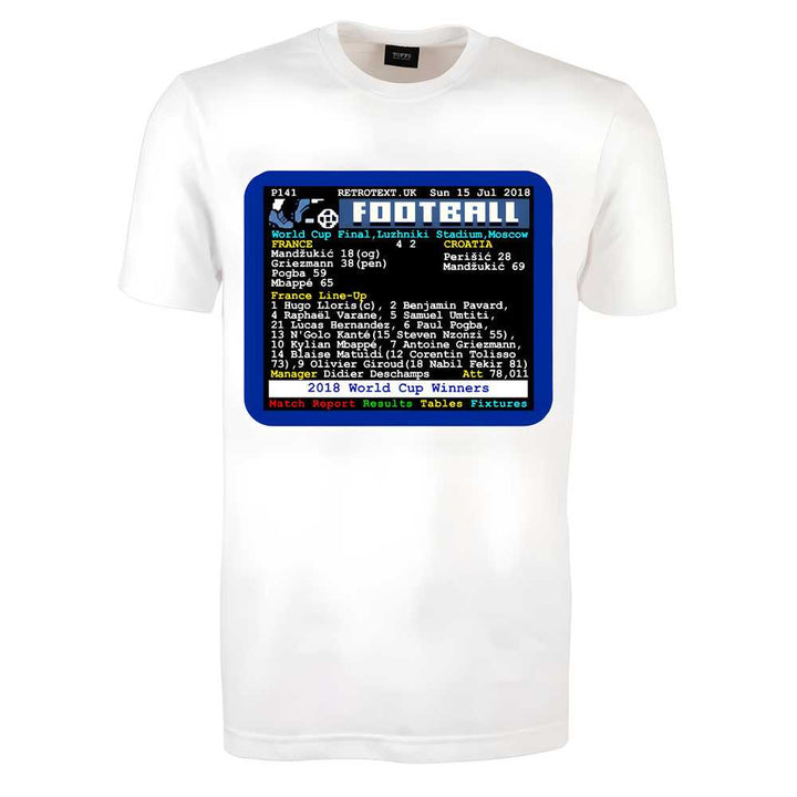 2018 World Cup Final France v Croatia Retrotext T-Shirt_0
