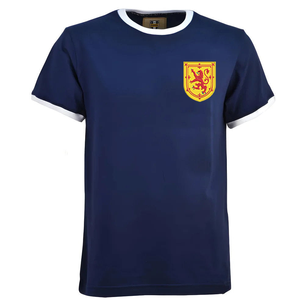 Kids Scotland 1970's Navy/White T-Shirt (Your Name)_2