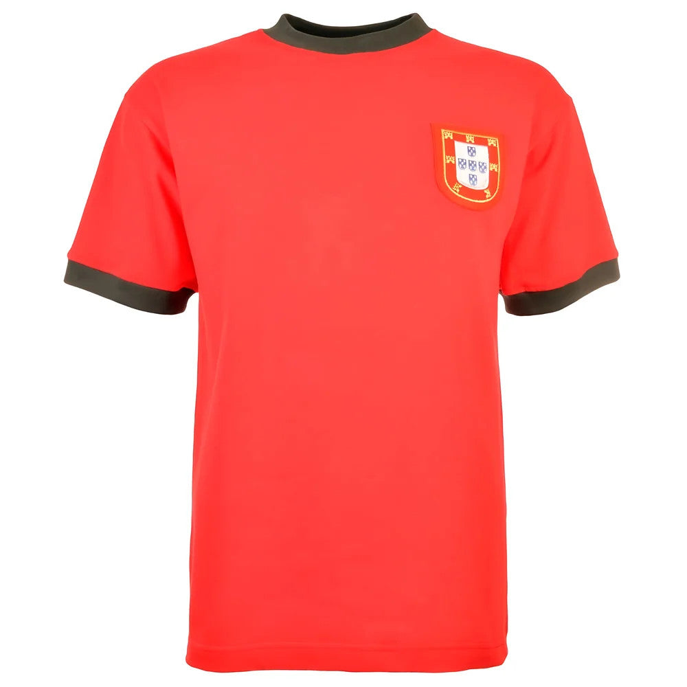 Portugal 1966 Short Sleeve Retro Football Shirt_0
