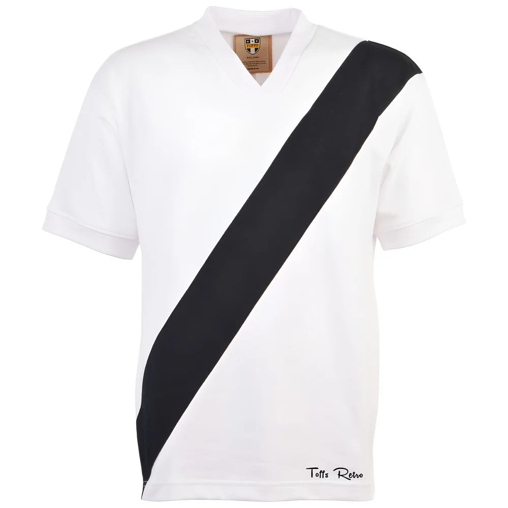 TOFFS Classic Retro White Short Sleeve Shirt With Black Tape_0