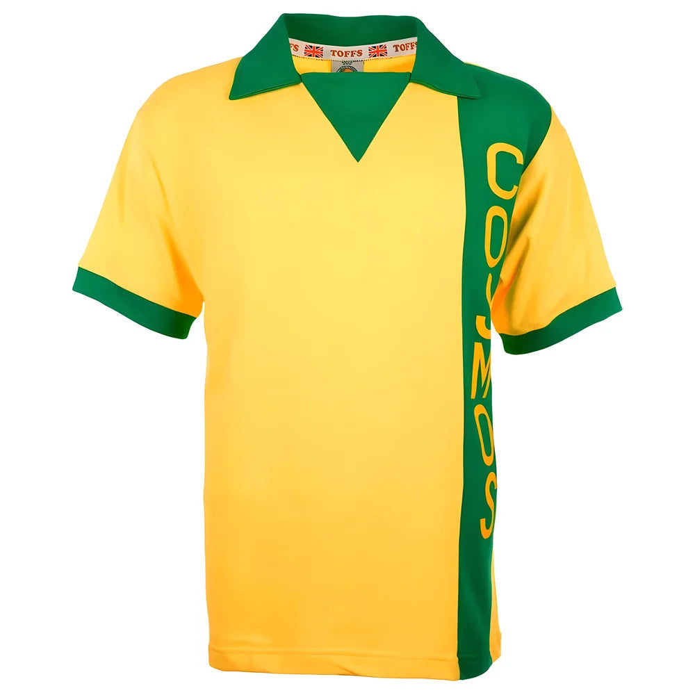 New York Cosmos Retro Yellow Short Sleeved Football Shirt_0