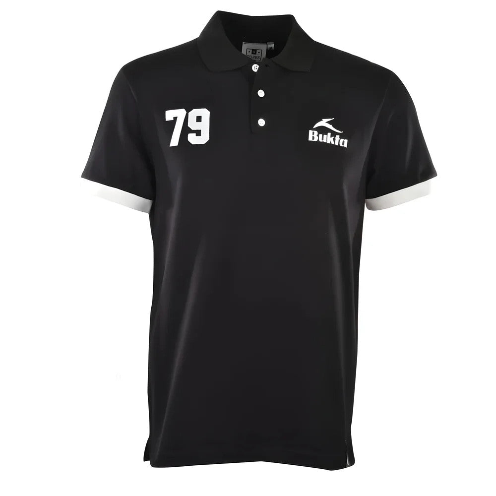 BUKTA Heritage Polo Black with White Cuffs_0