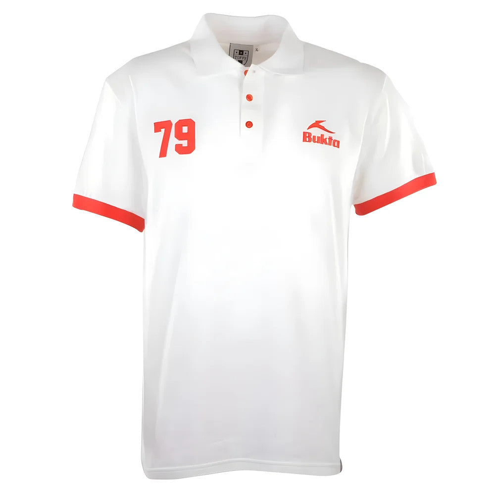 BUKTA Heritage Polo White with Red Cuffs_0