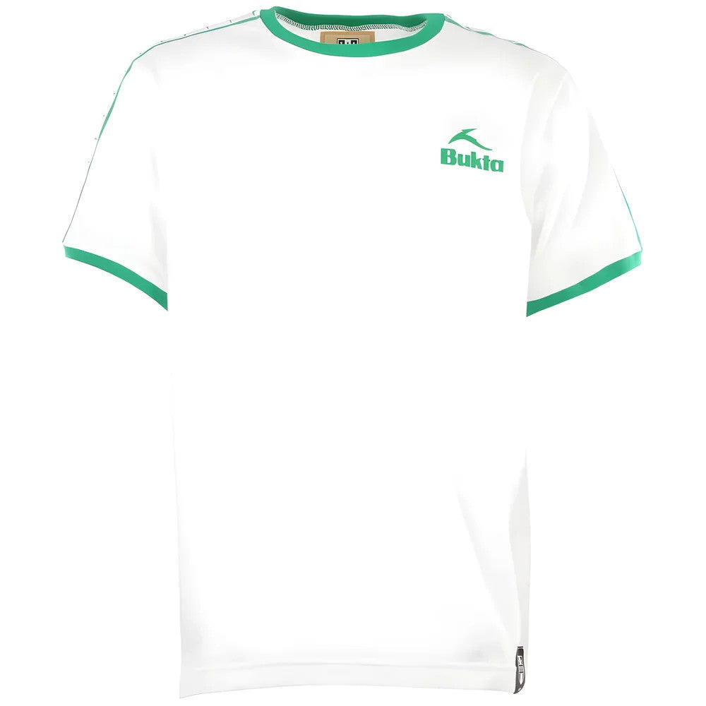 BUKTA Ringer T-Shirt - White/Green £25.00_0