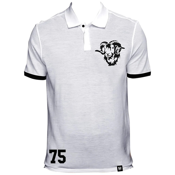 Derby County No 75 White Polo Shirt_0