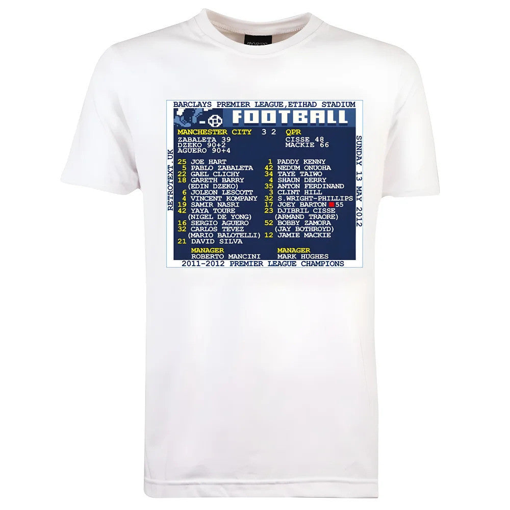 2012 Man City v QPR (Manchester City) Retrotext t-shirt_0