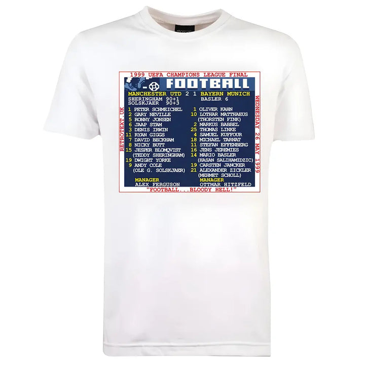 1999 Champions League Final (Man United) Retrotext T-Shirt_0