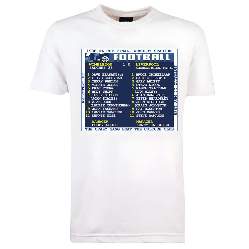 1988 FA Cup Final (Wimbledon) Retrotext T-Shirt - White_0