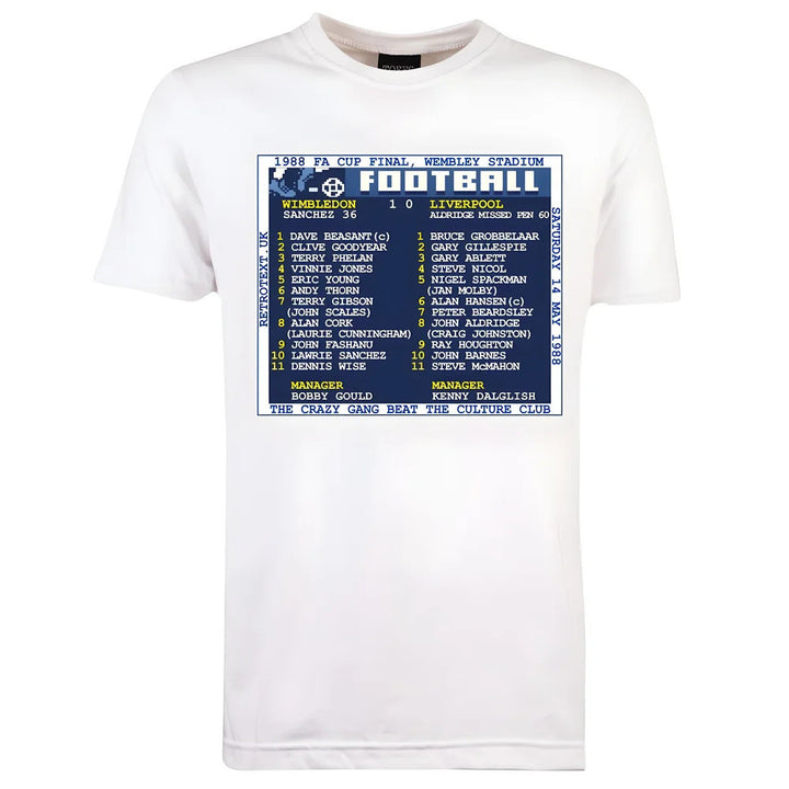 1988 FA Cup Final (Wimbledon) Retrotext T-Shirt - White_0