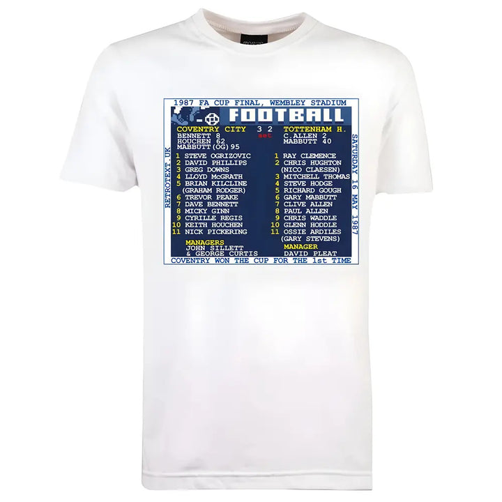 1987 FA Cup Final (Coventry City) Retrotext T-Shirt - White_0
